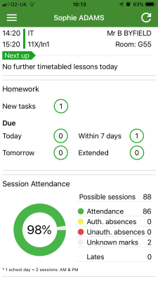 Go4Schools student overview Go4Schools student overview screenshot