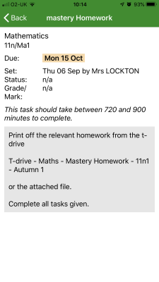 Homework Information Website Screenshot